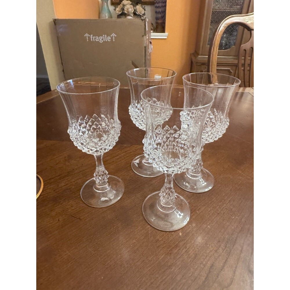 Water Goblet Ancenis by Cristal D'Arques - Durand 7" A SET OF 4